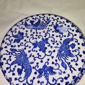Vintage Phoenix Bird Phoenixware Blue and White Trivet